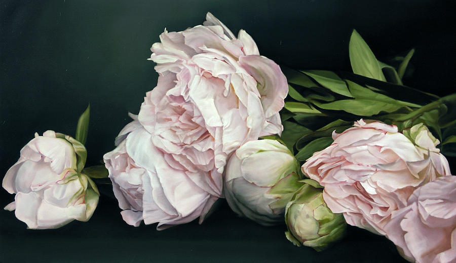 Flower Painting - Peonies IIl, 114 x 195 cm by Thomas Darnell