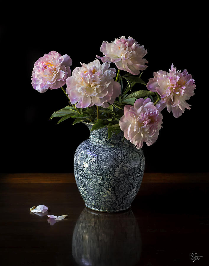 Peonies In A Vase Photograph by Endre Balogh