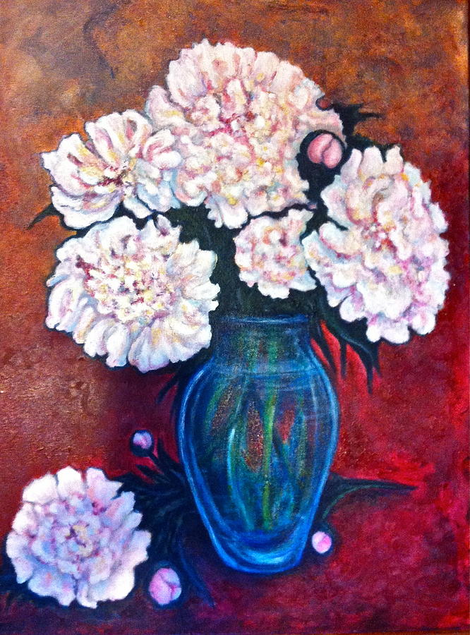 Peonies Painting by Rae Chichilnitsky