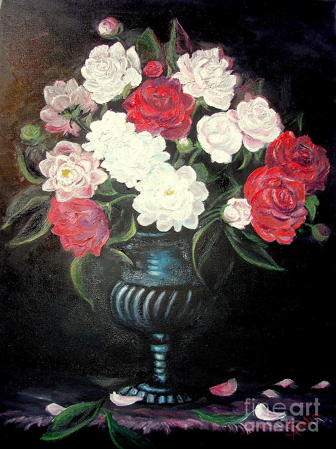 Peonies Painting by Sorin Apostolescu