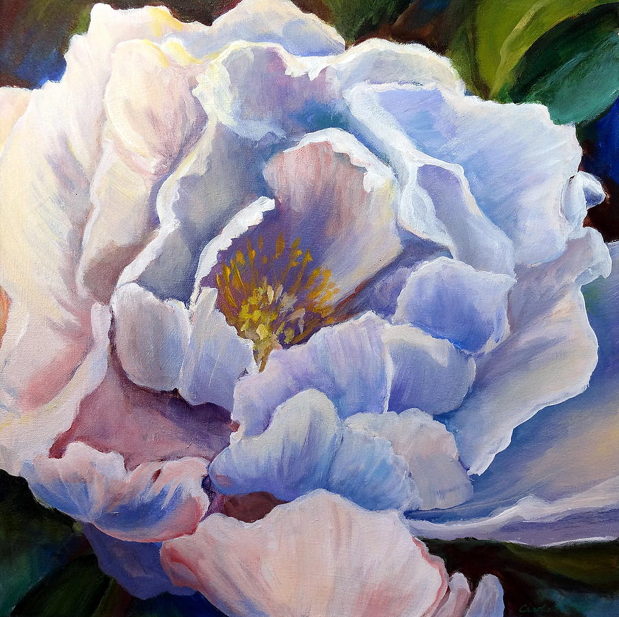 Cool Painting - Peony I by Carole R Moore