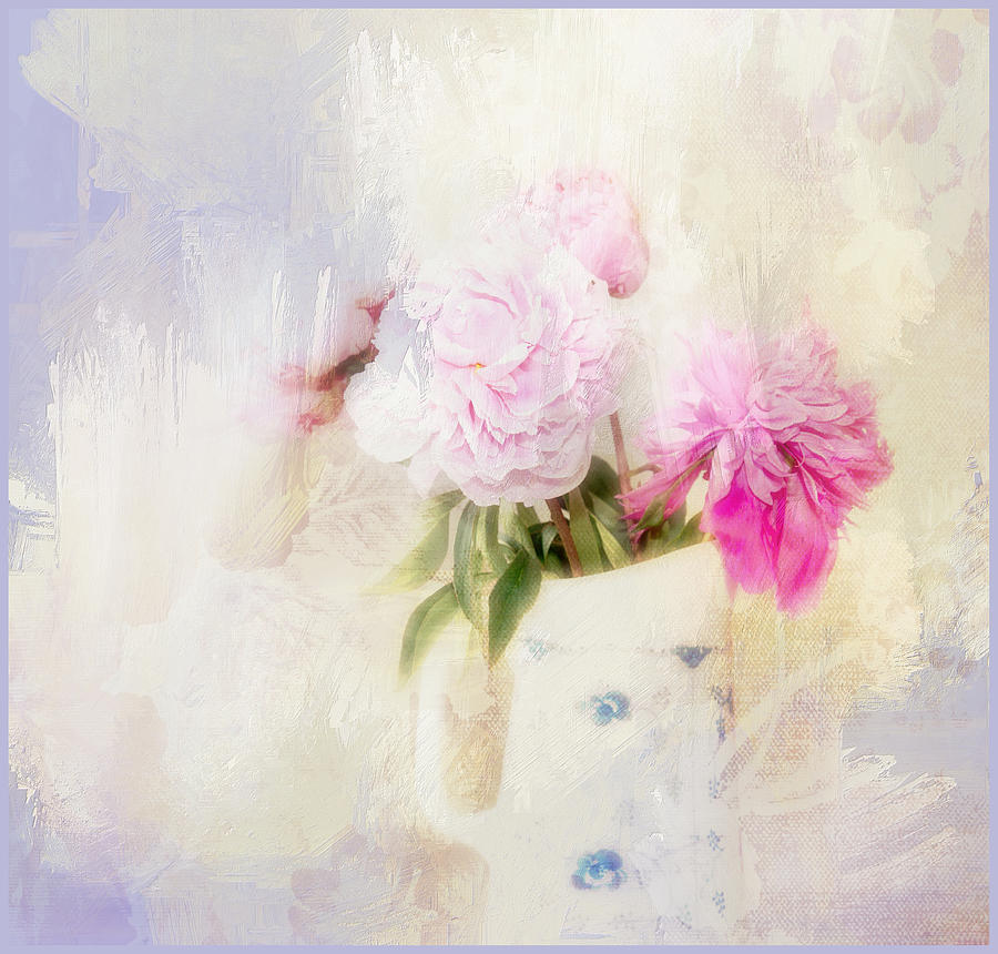 Abstract Photograph - Peony in pot. by Birgitta Sjostedt