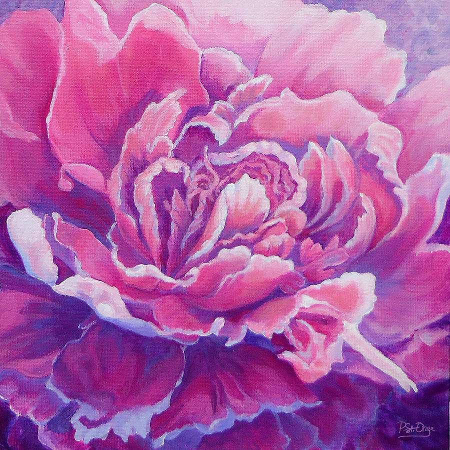 Peony Unfolding Painting by Pat St Onge