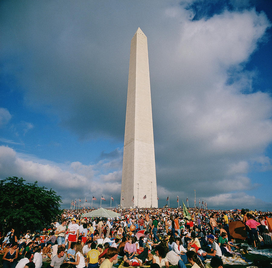 Architecture Photograph - People At Washington Monument, The by Panoramic Images