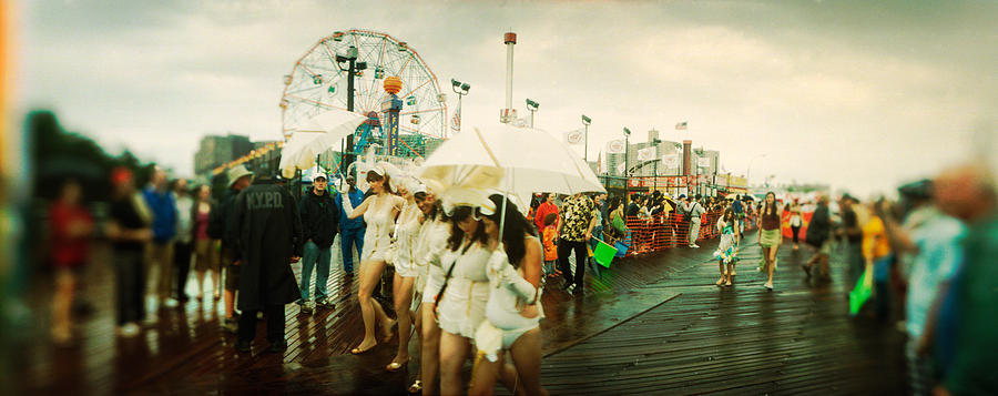 People Celebrating In Coney Island Photograph by Panoramic Images