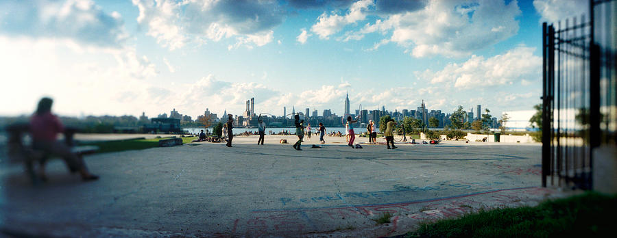 New York City Photograph - People In A Park, East River Park, East by Panoramic Images