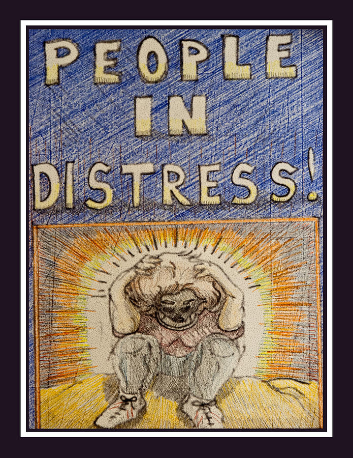 People Drawing - People In Distress by Jason Girard
