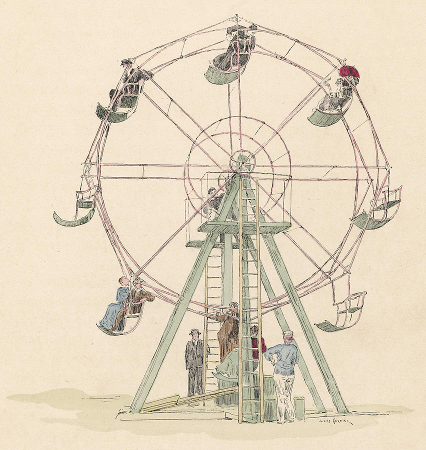A Giant Ferris Wheel In The Park For The Kids To Play Vector Color Drawing  Or Illustration Royalty Free SVG, Cliparts, Vectors, and Stock  Illustration. Image 132663671.