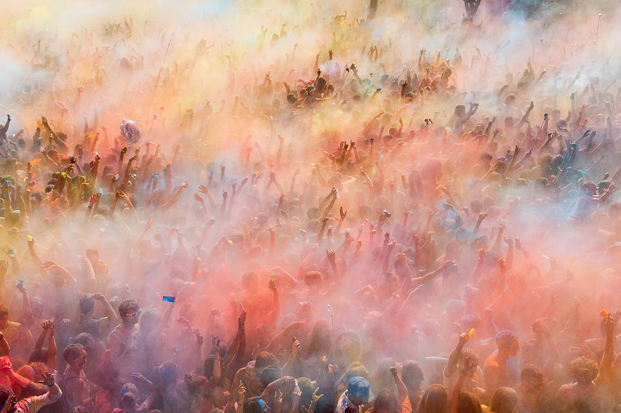 People participating in the Holi festival Photograph by Francisco Goncalves