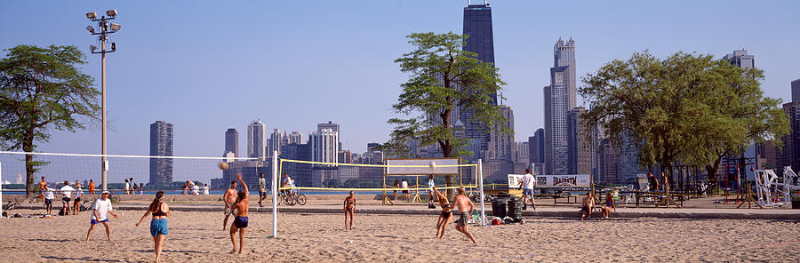 People Playing Beach Volleyball Photograph by Panoramic Images