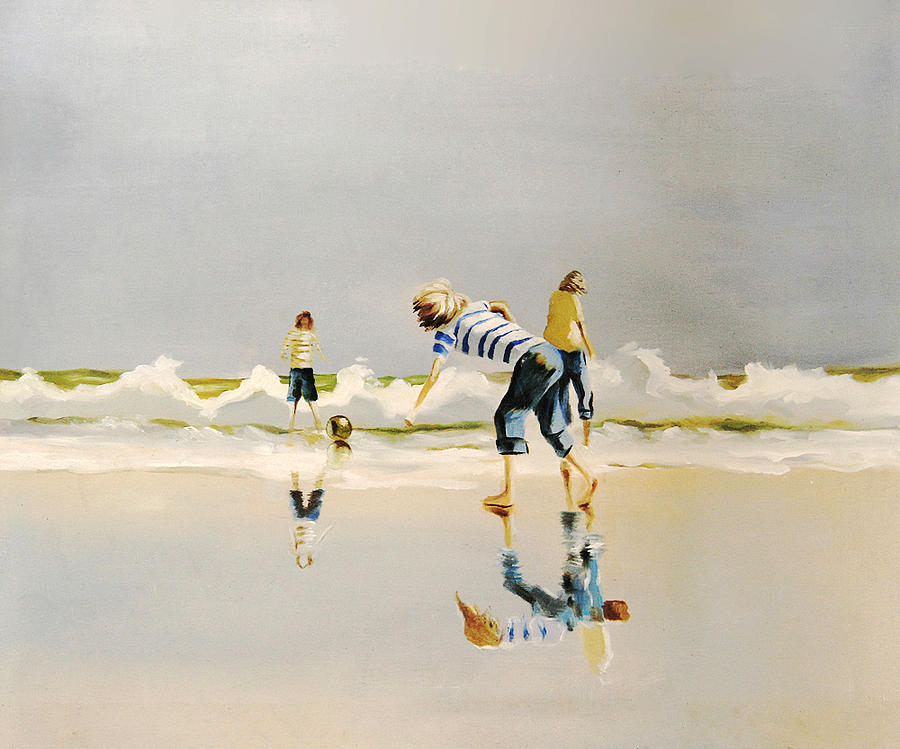 Beach Painting - People Playing Games On The Beach by Unknown