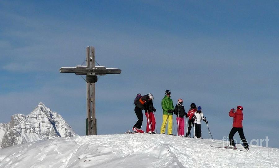 Winter Photograph - People Skiing In Austria by Regina Siebrecht Winter Photograph - People Skiing In Austria by Regina Siebrecht