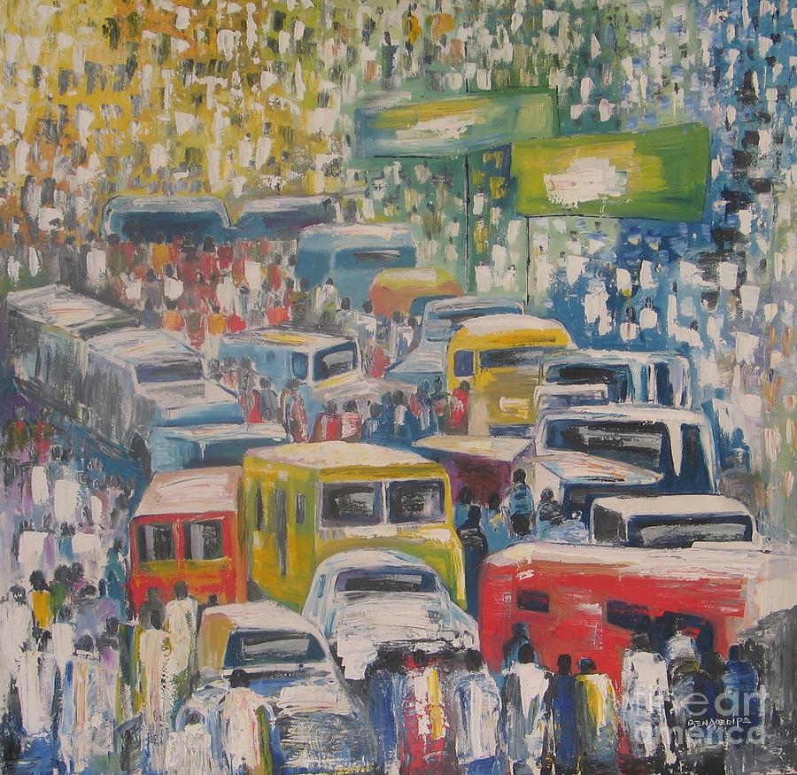 People Traffic Painting by Benedict Olugbenga Adedipe