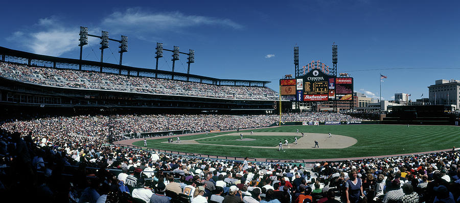 Detroit Tigers Photograph - People Watching Baseball Match by Panoramic Images
