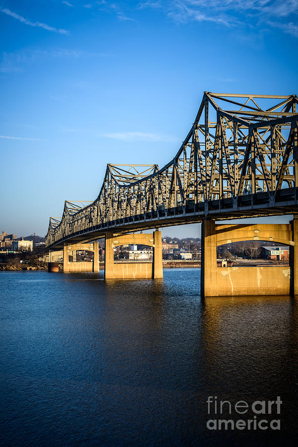 Architecture Photograph - Peoria Illinois Bridge - Murray Baker Bridge by Paul Velgos