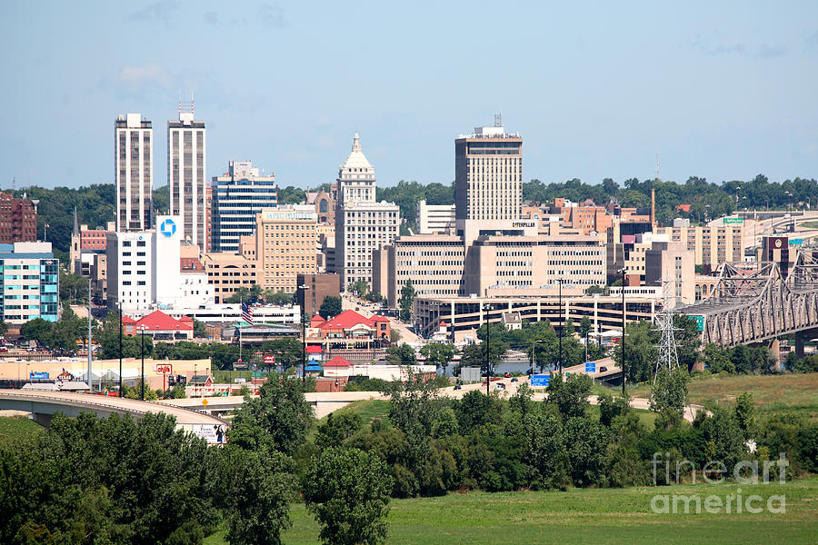 Peoria Illinois Skyline Aerial Photograph by Bill Cobb - Fine Art America