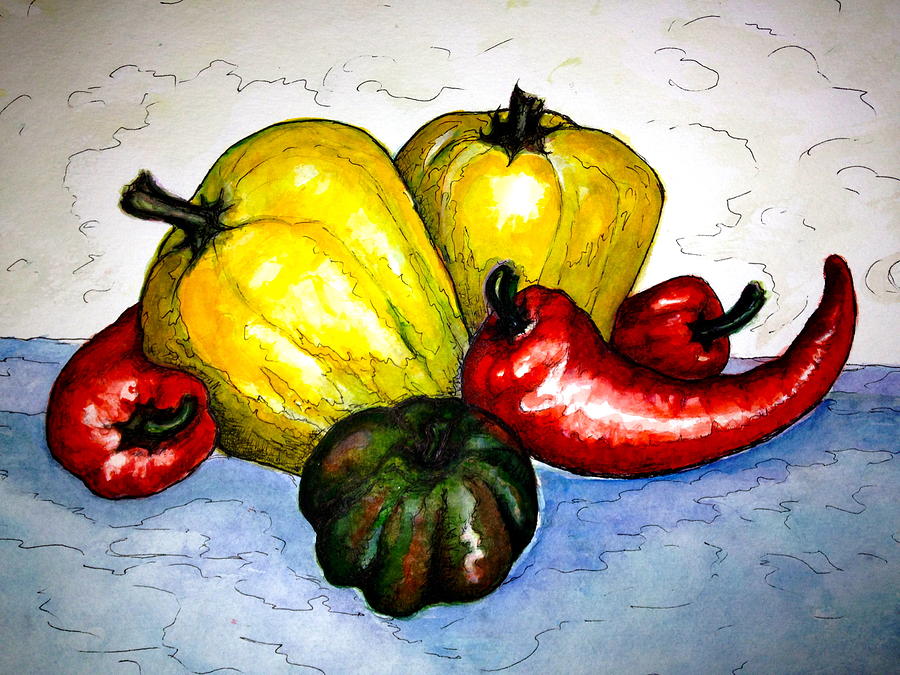 Pepper Diversity Painting by Rae Chichilnitsky
