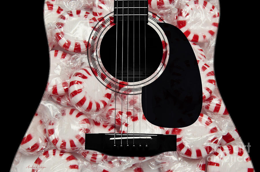 Peppermint Abstract Guitar Photograph by Andee Design