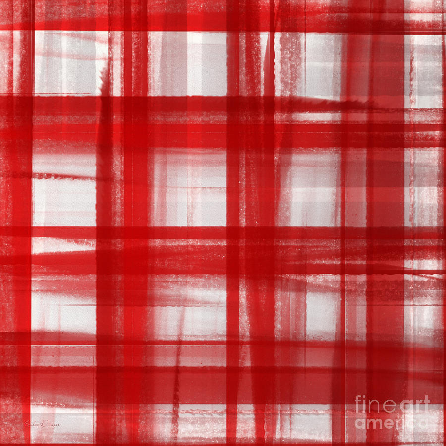 Peppermint Plaid 1 Abstract Digital Art by Andee Design