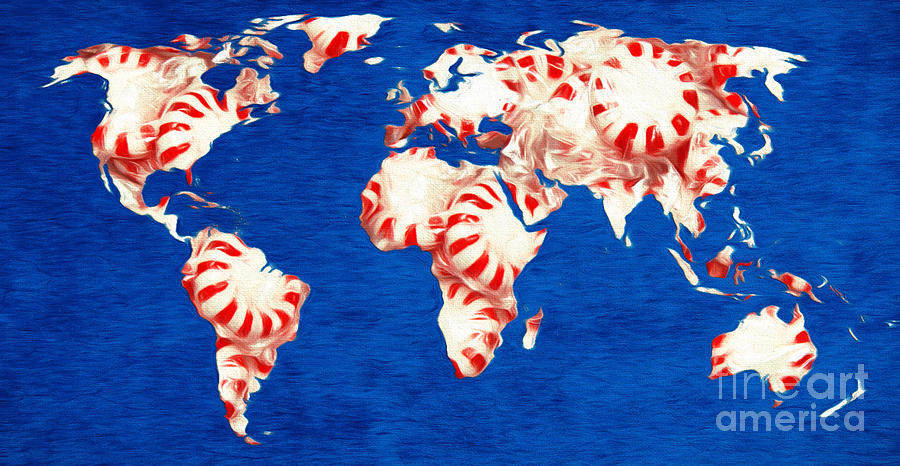 Peppermint World Painting Digital Art by Andee Design