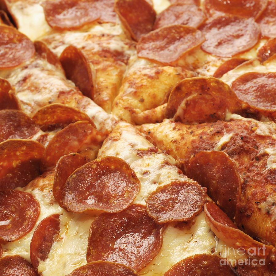 Pepperoni Pizza 25 Square Photograph by Andee Design