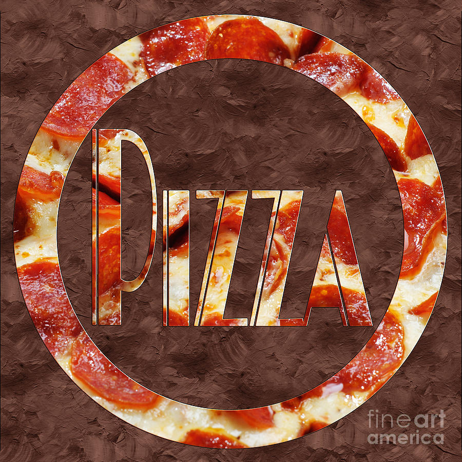 Pepperoni Pizza Typography 1 Photograph by Andee Design