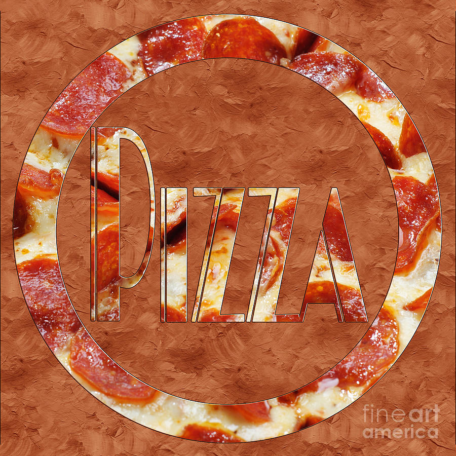 Pepperoni Pizza Typography 2 Photograph by Andee Design