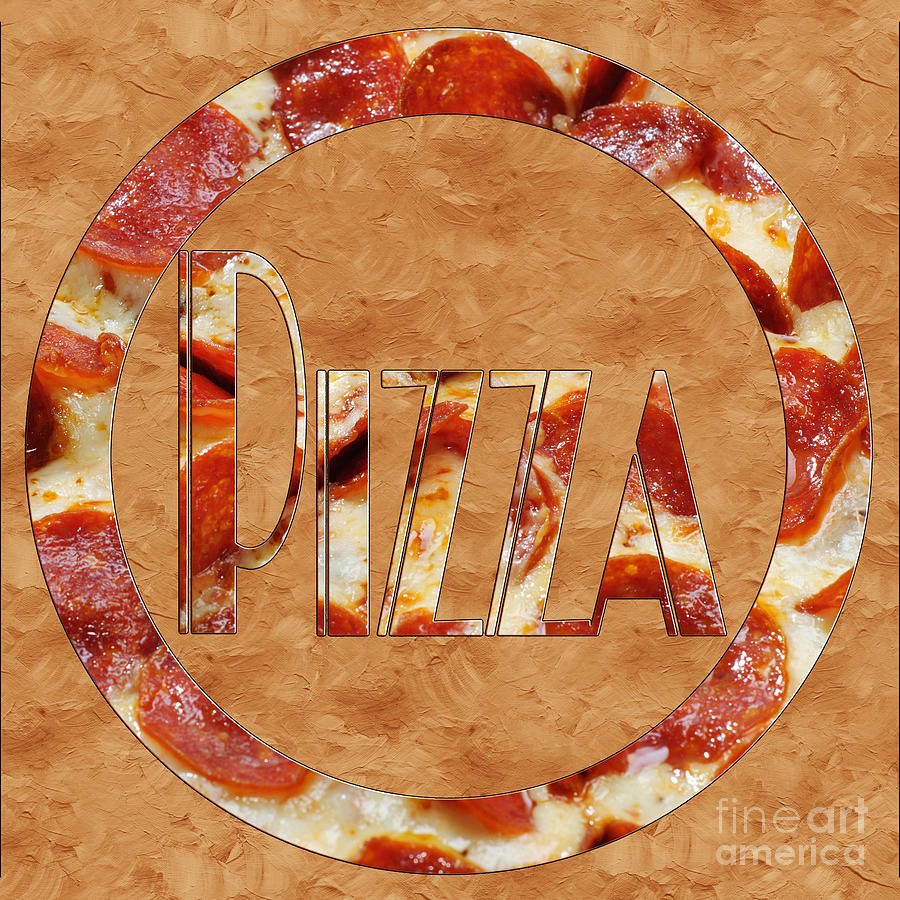 Pepperoni Pizza Typography 3 Photograph by Andee Design