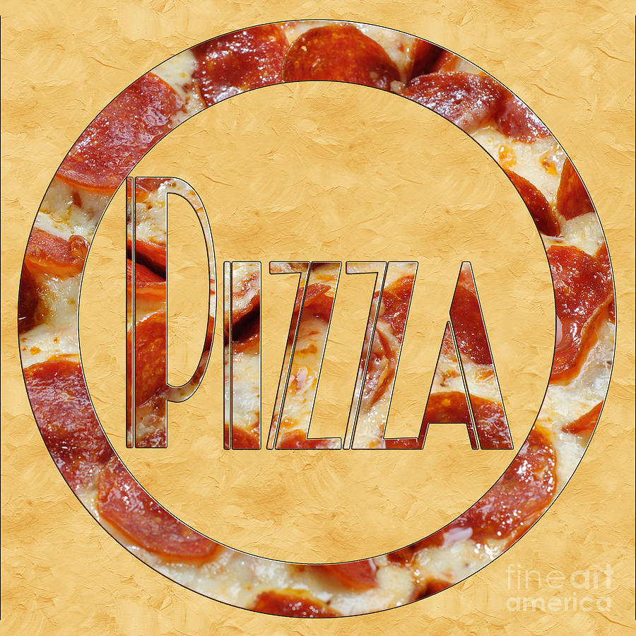 Pepperoni Pizza Typography 4 Photograph by Andee Design