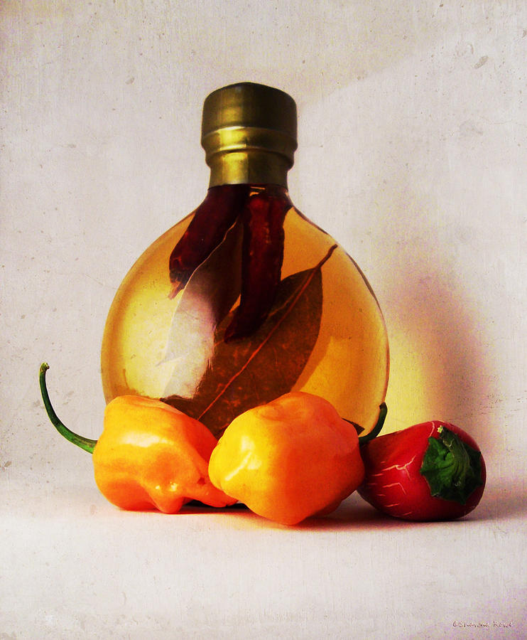 Peppers and Oil Photograph by Shawna Rowe