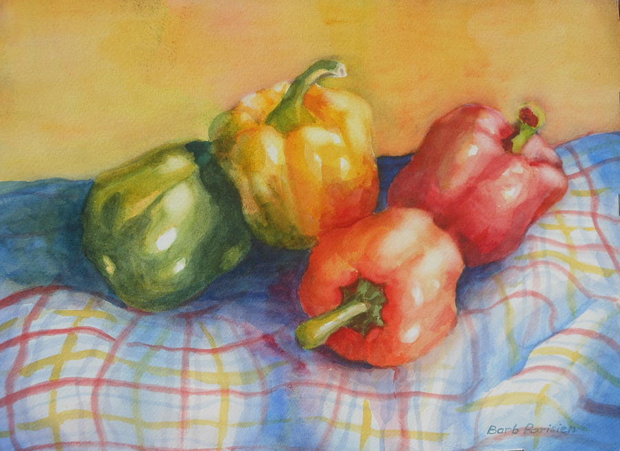 Peppers Painting by Barbara Parisien