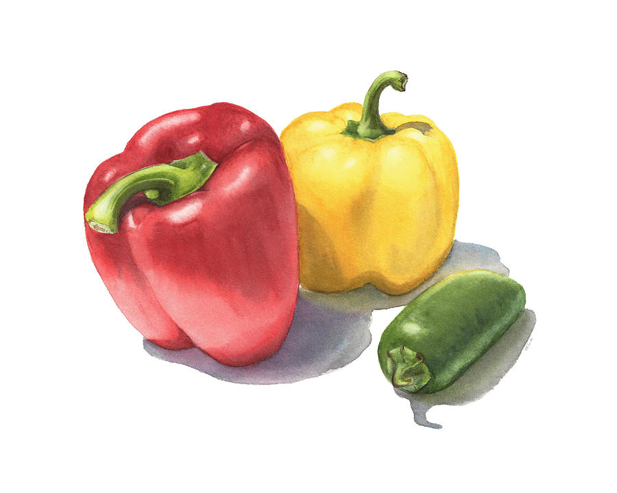 Still Life Painting - Peppers by Elizabeth Smith