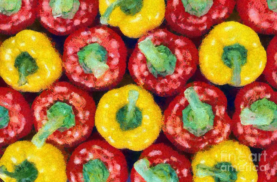 Still Life Painting - Peppers by George Atsametakis