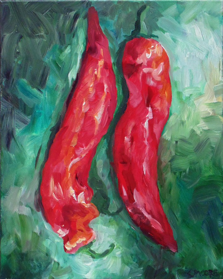 Peppers Painting by Susan Moore