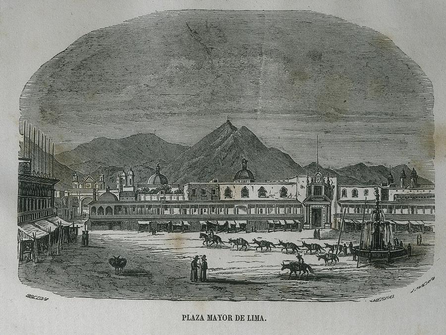 Per. Lima. Main Square In 1850 Photograph by Everett