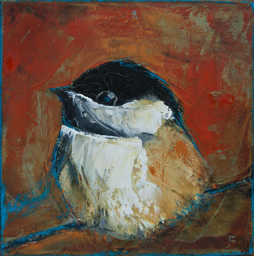 Perched Chickadee Painting by Jani Freimann
