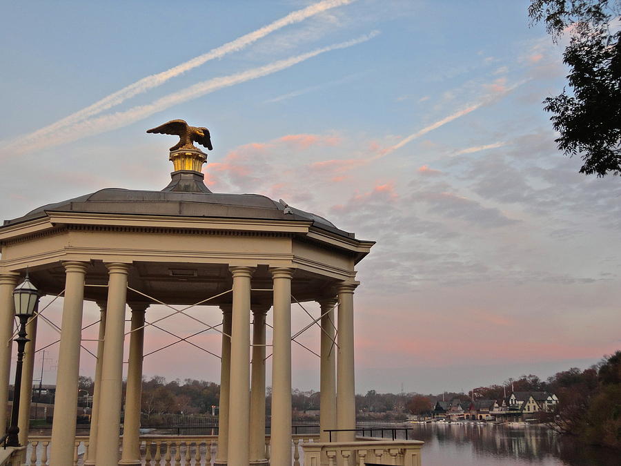 Philadelphia Photograph - Perched Over Boathouse Row by Photolope Images