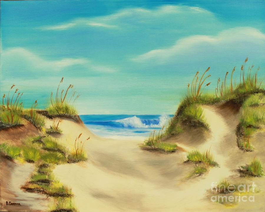Perfect Beach Day Painting by Bev Conover