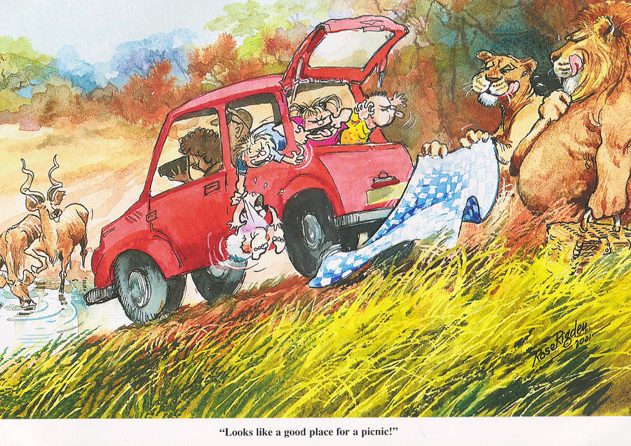 Lion Painting - Perfect picnic  by Rose Rigden