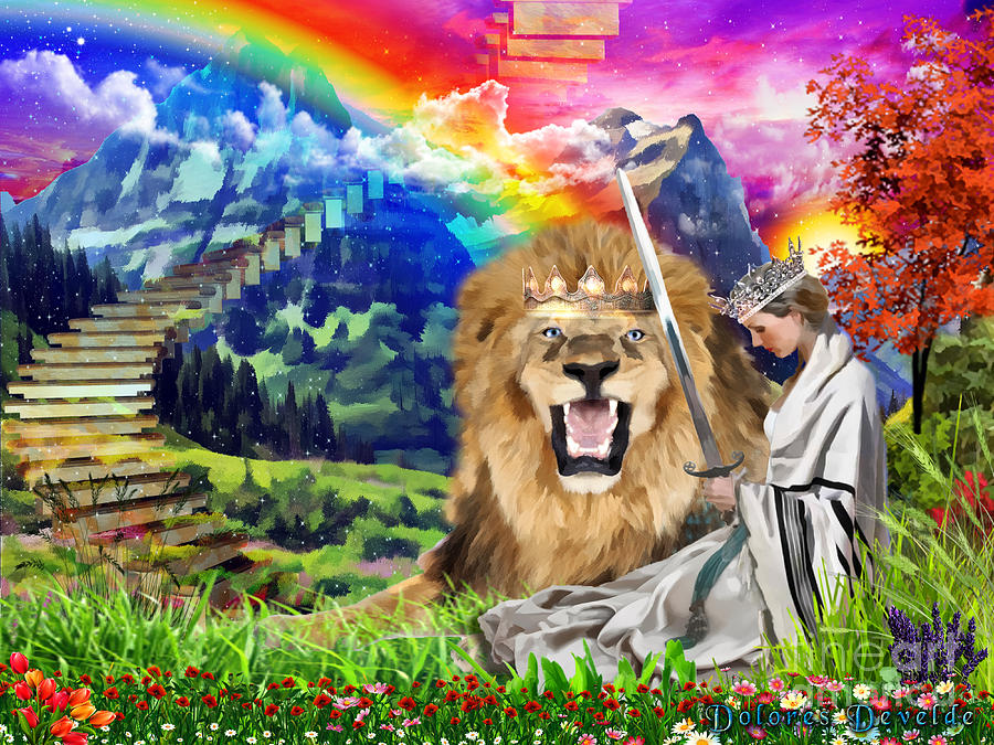 Lion Of Judah Digital Art - Perfect Protection  by Dolores Develde