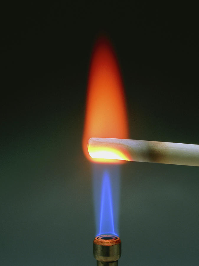 Performing A Calcium Flame Test On Chalk Photograph by Jerry Mason/science Photo Library