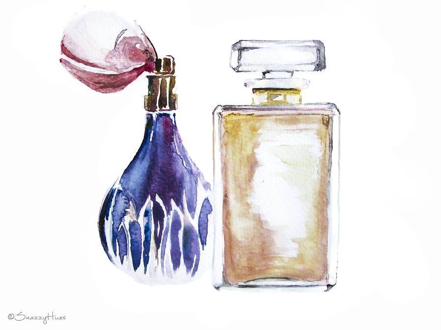 Perfume Bottles Painting by SnazzyHues