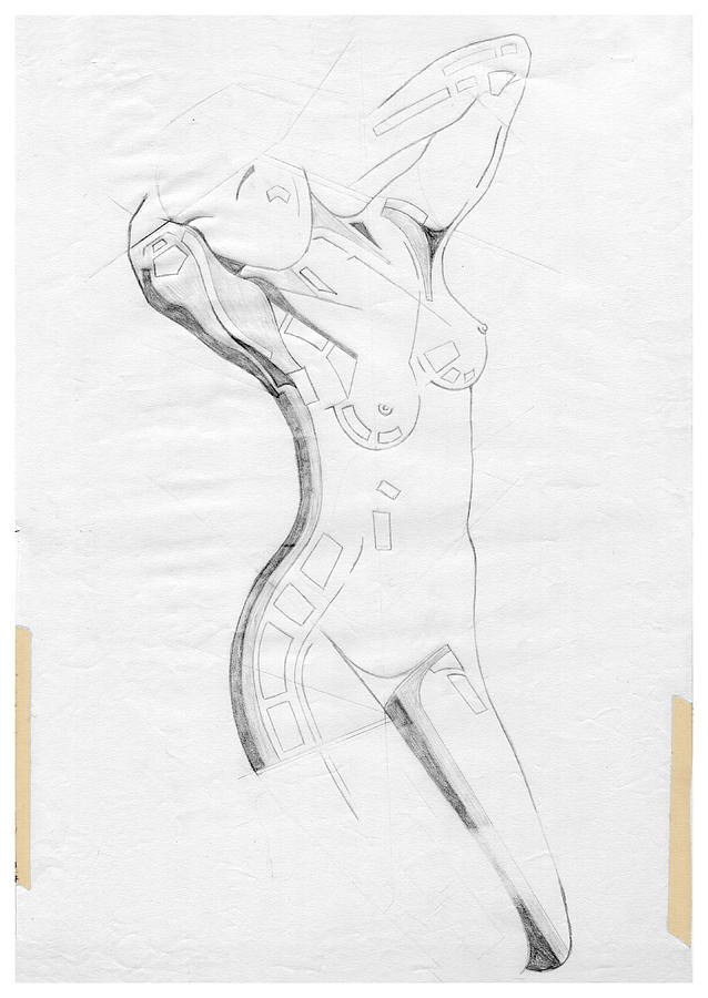 Perfume of Venus - Homage Rodin Drawing by David Hargreaves