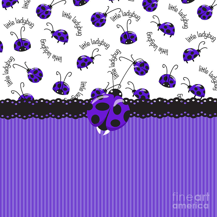Periwinkle Ladybugs Digital Art by Debra  Miller