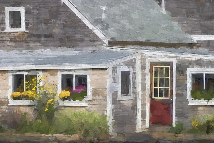 Architecture Photograph - Perkins Cove Maine Painterly Effect by Carol Leigh