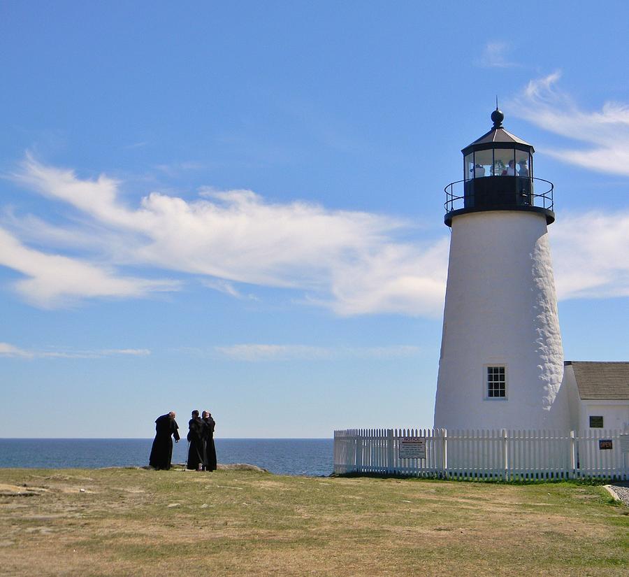 Pemaquid Lighthouse Visitors Photograph by Jean Goodwin Brooks