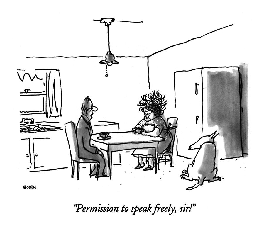Permission To Speak Freely Drawing by George Booth