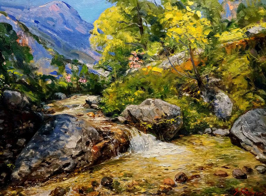 Landscape Painting - Perroi I Vogel I Vunoit by Sefedin Stafa Landscape Painting - Perroi I Vogel I Vunoit by Sefedin Stafa
