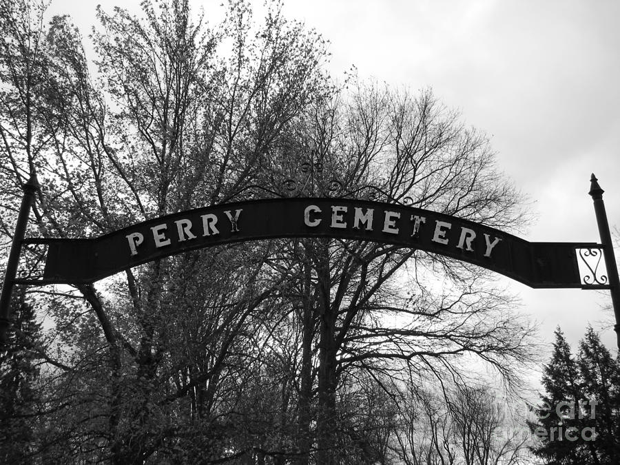Sign Photograph - Perry Cemetery by Michael Krek