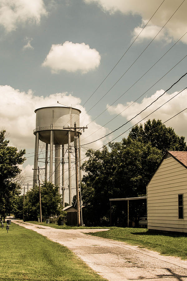 Perry Water Tower from Alley Photograph by Hillis Creative